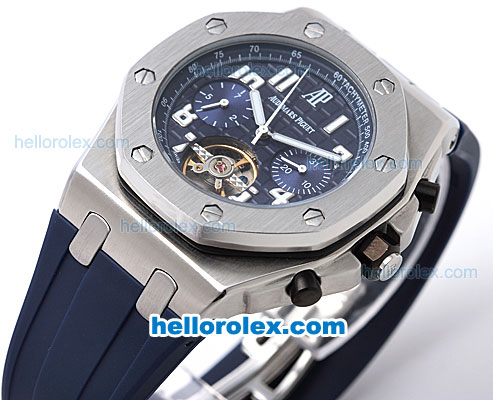 Audemars Piguet Royal Oak Tourbillon Chronograph Automatic with Blue Dial and White Marking - Click Image to Close
